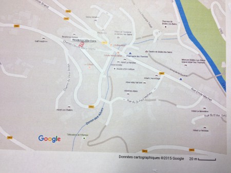 Plan d'accès à la Villa Cllaire